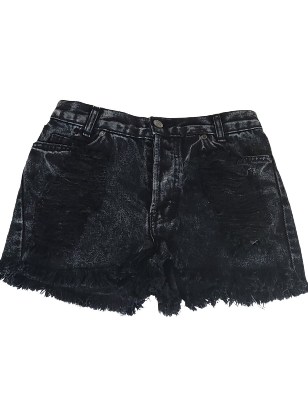John Galt Brandy Melville Black Acid Wash Denim Jean Shorts 24" Waist
